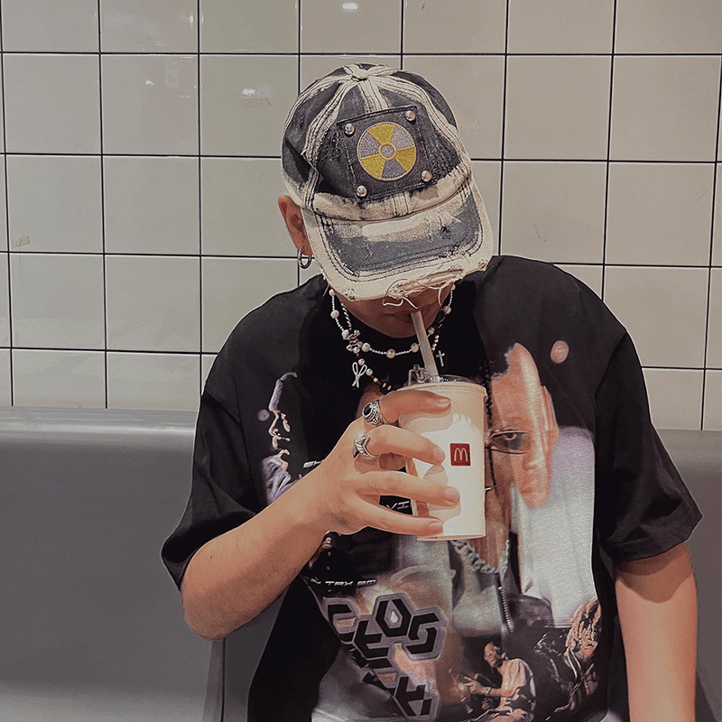 Damage Safety Pin Embroidery Cap WN21086