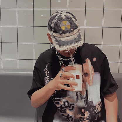 Damage Safety Pin Embroidery Cap WN21086