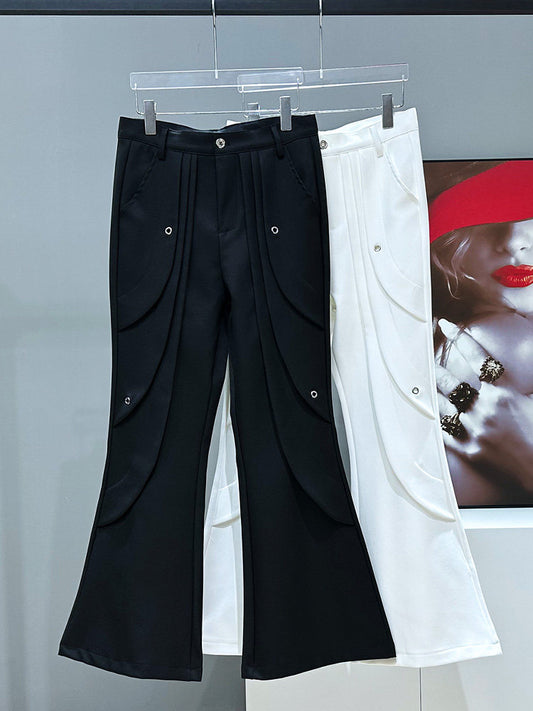 Deconstructed Heavyweight Wide Leg Flare Trousers WN23952