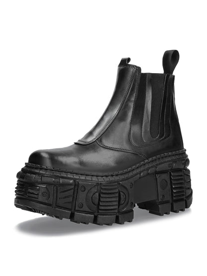 Chunky Sole Design PU Leather Boots WN19187
