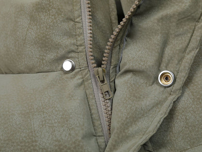 Letter Embroidery Stripe Puffer Jacket WN11494