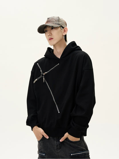 Cross Metal Zipper Cleanfit Hoodie WN8421