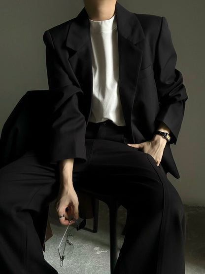 Oversize Structured Shoulder Tailored Jacket WN23126