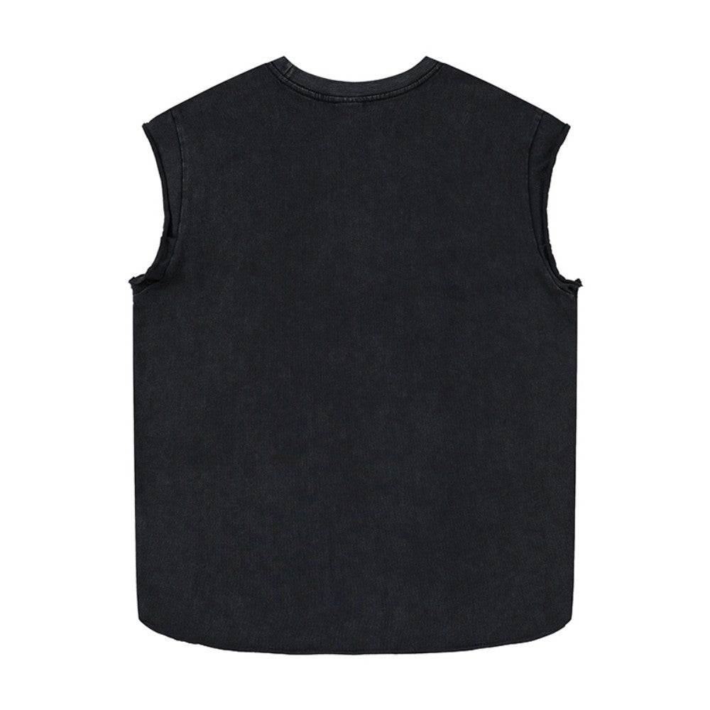 Cross Graphic Damage Sleeveless T-Shirt WN28060