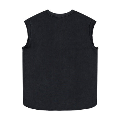 Cross Graphic Damage Sleeveless T-Shirt WN28060