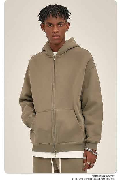 Oversize Heavyweight Zipper Hoodie & Heavyweight Sweatpants Setup WN6640-K