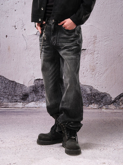 Straight Whisker Denim Jeans WN26619