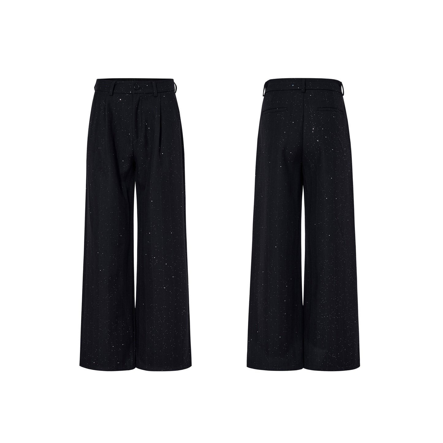 Star Pattern Double-Breasted Shoulder-Pad Tailored Jacket & Trousers Setup WN23285