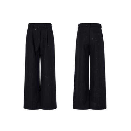 Star Pattern Double-Breasted Shoulder-Pad Tailored Jacket & Trousers Setup WN23285