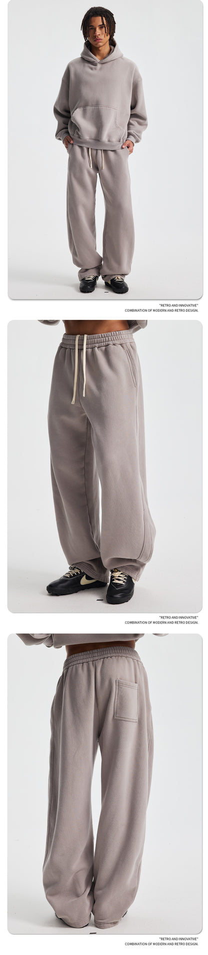 Fleece Lining Zip-Up Wax Dye Sweatpants WN23111-K