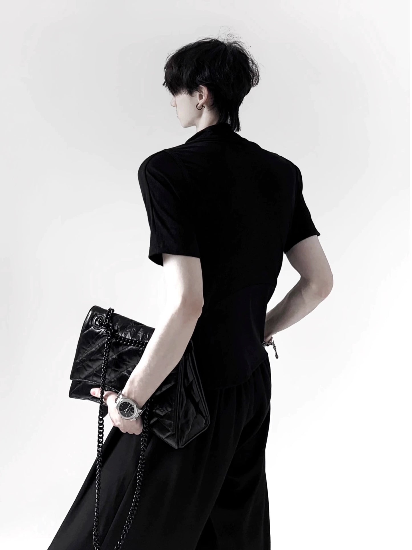 Plain Zip-Up Short Sleeve Shirt WN20341