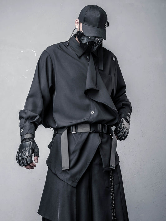 Deconstructed Irregular Design Long Sleeve Shirt WN22314