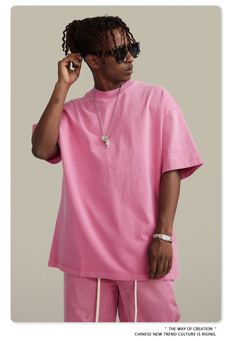 Washed Oversize Short-sleeve T-shirt WN6457