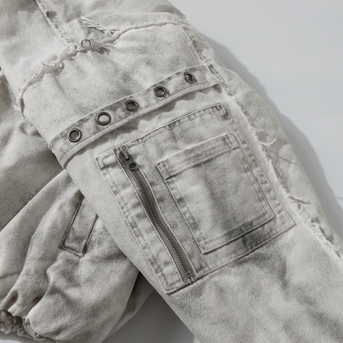 Raw Edge Heavy Wash Thick Puffer Jacket WN12696