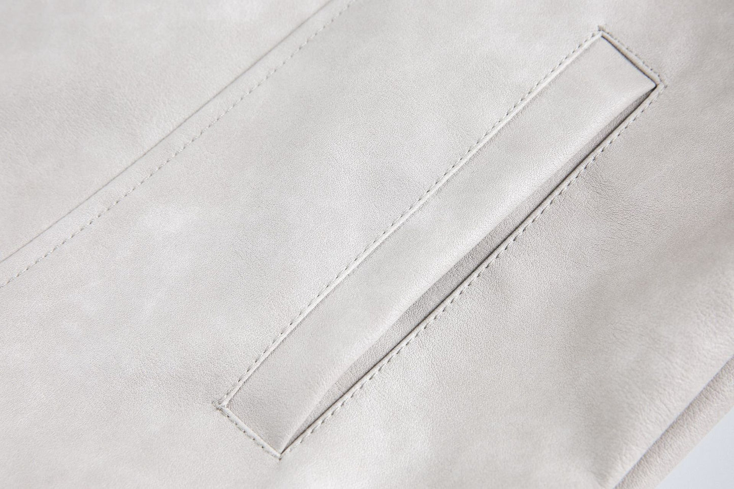 Cross Patchwork Oversize PU Leather Jacket WN23034