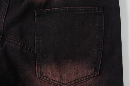 Damage Cargo Pocket Drawstring Wide Leg Denim Jeans WN27995