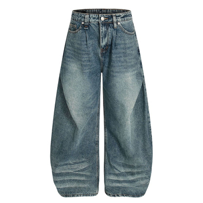 Washed Barrel Wide Leg Denim Jeans WN26108