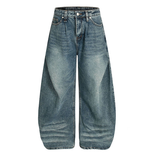 Washed Barrel Wide Leg Denim Jeans WN26108