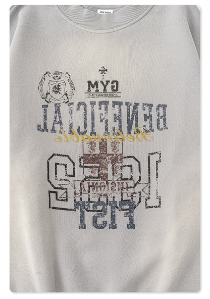 Letter Print Round Neck Sweatshirt WN7826