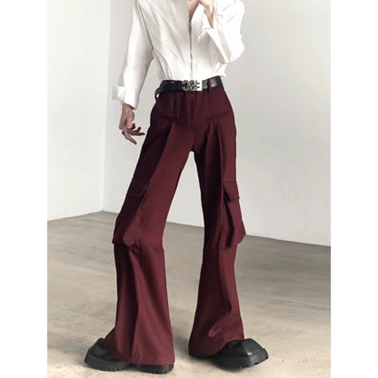 High Waist Tuck-in Micro Flare Cargo Pants WN9160