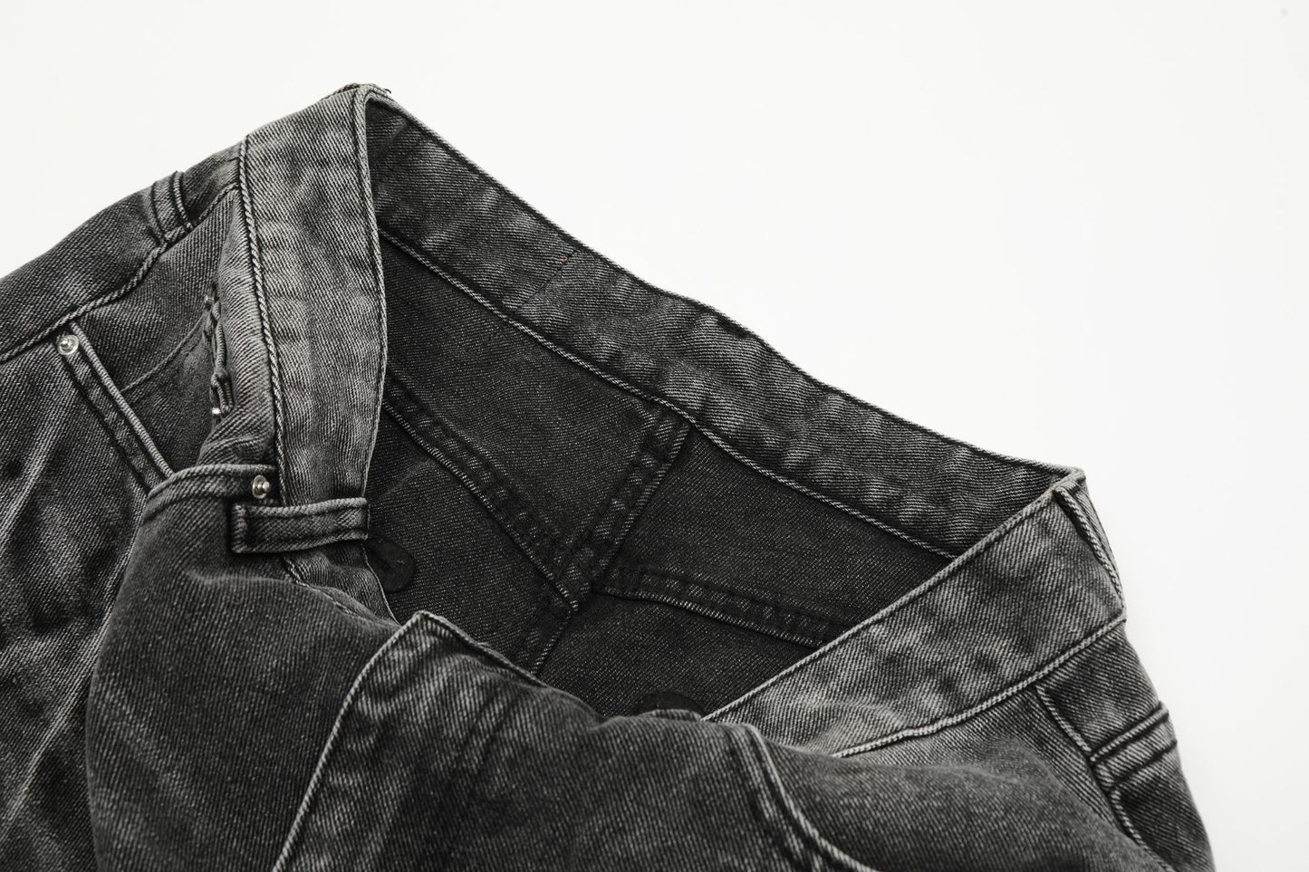 Washed Wide Leg Denim Half Pants WN25692