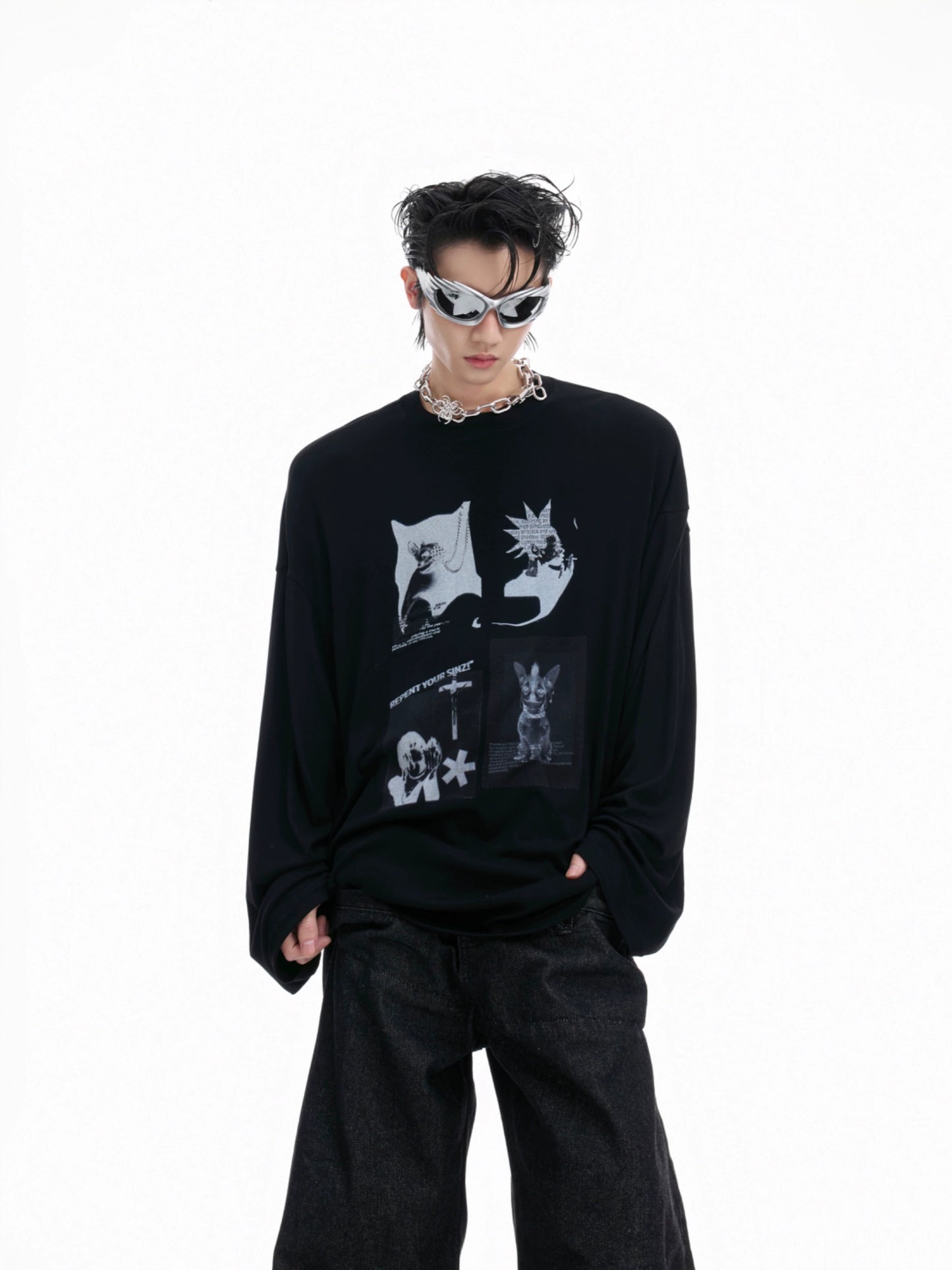 Art Print Stretch Long Sleeve T-Shirt WN20512