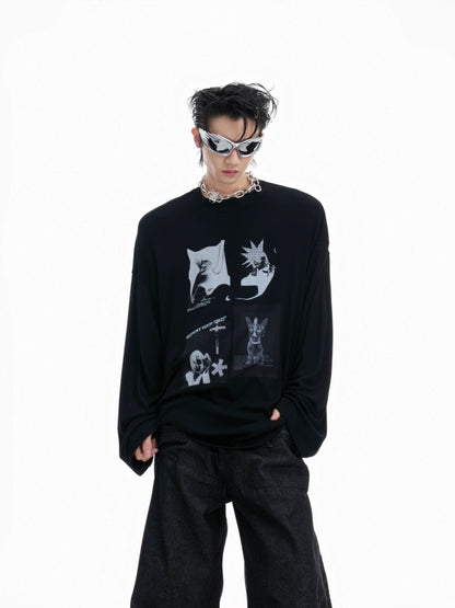 Art Print Stretch Long Sleeve T-Shirt WN20512