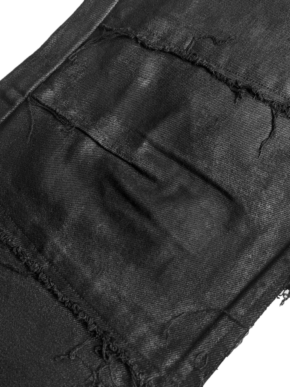 Lace-Up U-Shaped Seam Zipper Fly Straight Denim Jeans WN27070