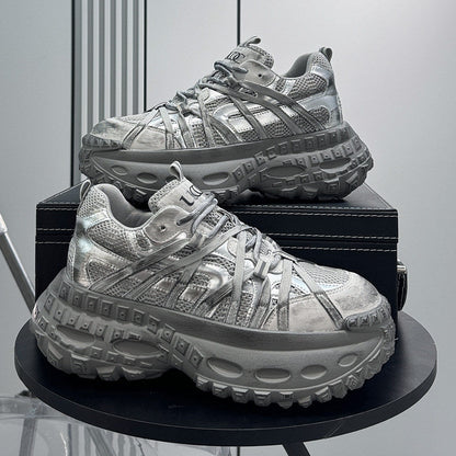 Metallic Mesh Strap Chunky Sole Sneakers WN24615