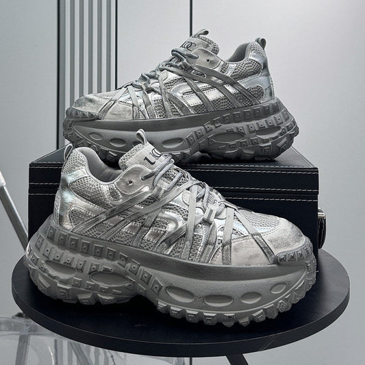 Metallic Mesh Strap Chunky Sole Sneakers WN24615