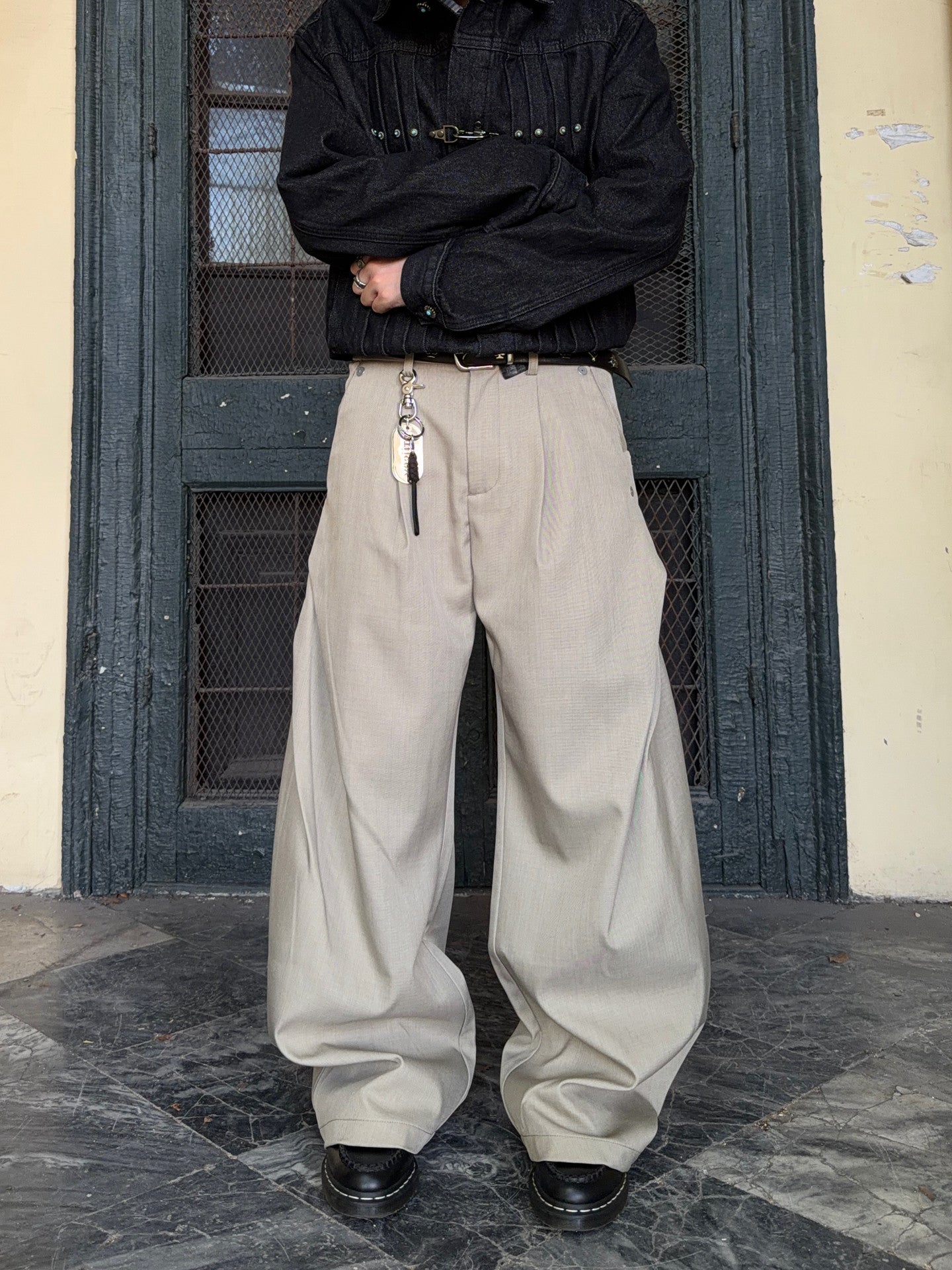Pleats Drape Wide Leg Trousers WN24371