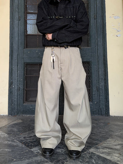 Pleats Drape Wide Leg Trousers WN24371