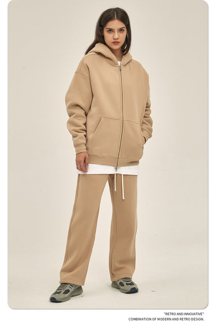 Oversize Heavyweight Zipper Hoodie & Heavyweight Sweatpants Setup WN6640-K