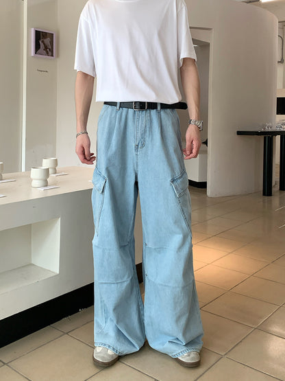 Wide Leg Cargo Denim Jeans WN24931