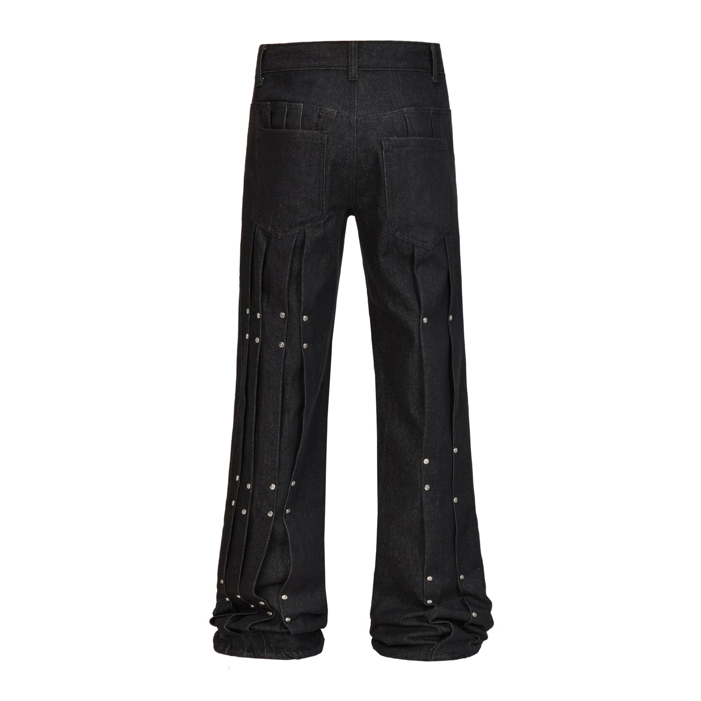 Heavyweight Studs Wide Leg Denim Jeans WN25687