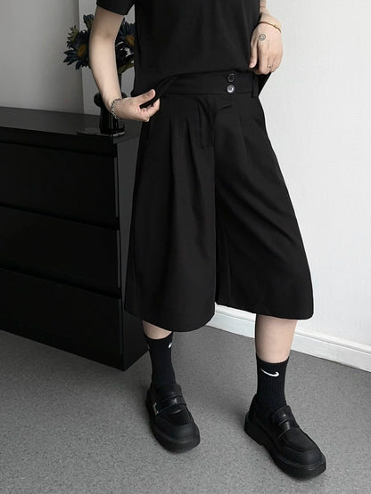 Simple Wide Leg Half Pants WN19375