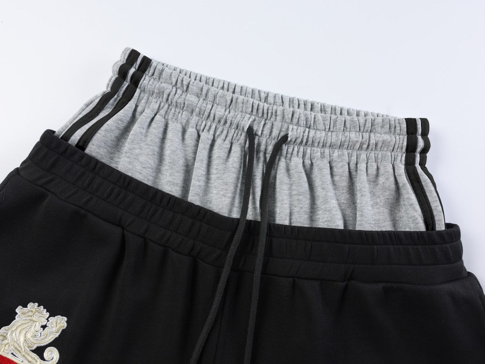 Fake Layered Contrast Waist Embroidery Puff Letter Wide Leg Sweatpants WN27893