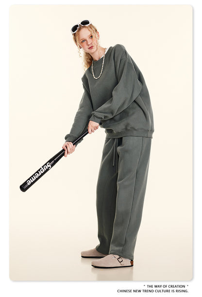 Fleece Lining Oversize Sweatshirt WN9928