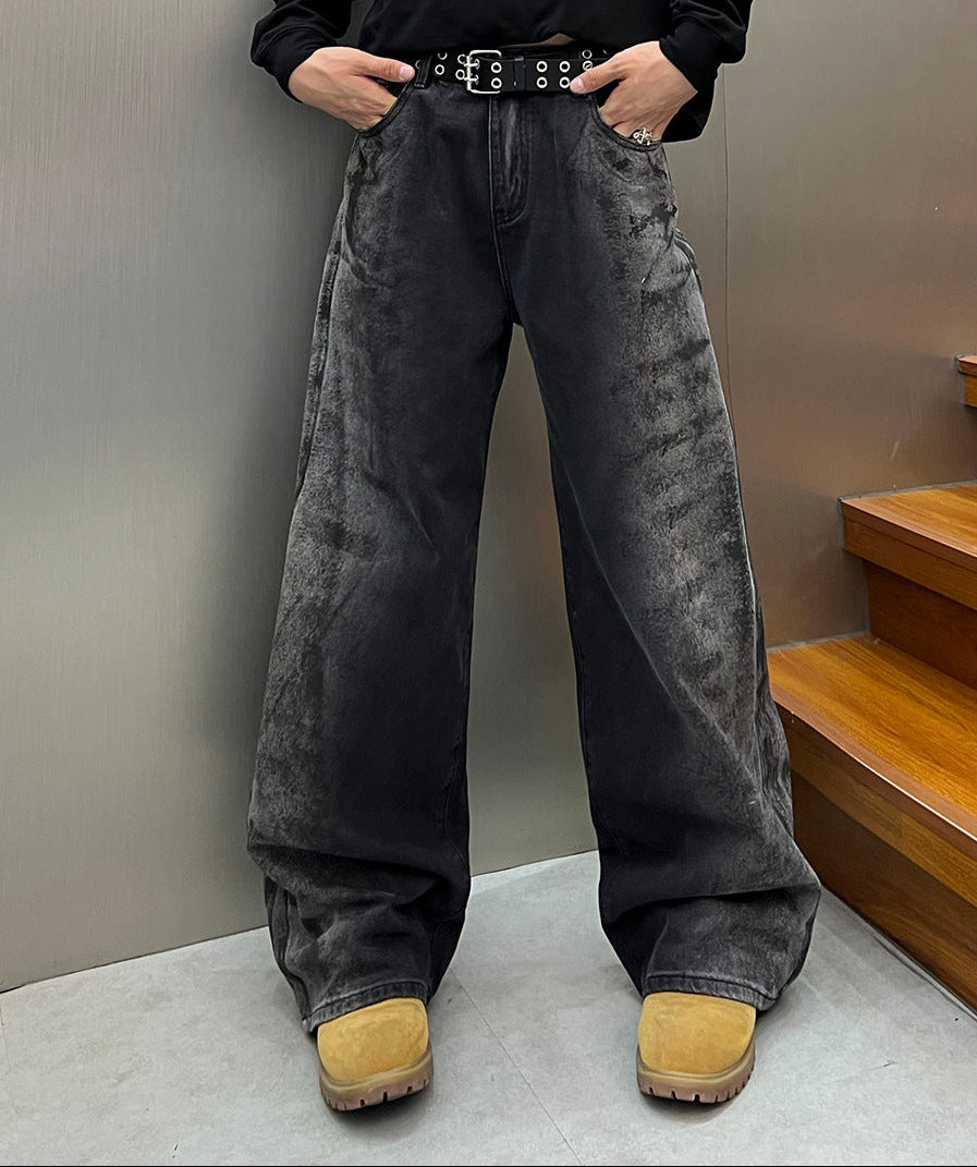 Washed Wide Leg Denim Jeans WN25408