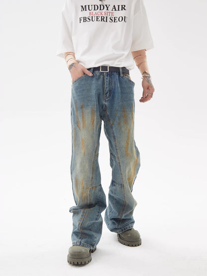 Wash Wide Leg Long Denim Jeans WN5906