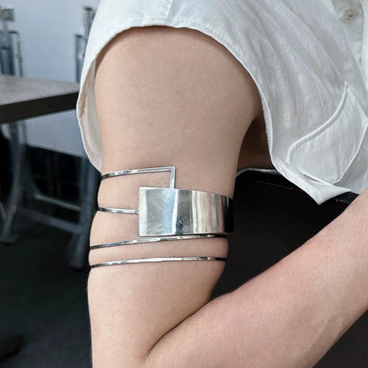 WN25144 Yang Yifan trendy brand European and American punk personality arm decoration arm ring opening adjustable high-end sense arm bracelet men's ins WN25144