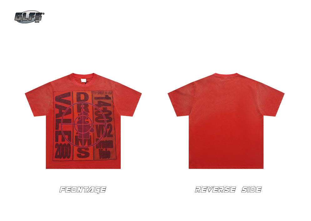 Washed Digital Graphic Short Sleeve T-Shirt WN26511