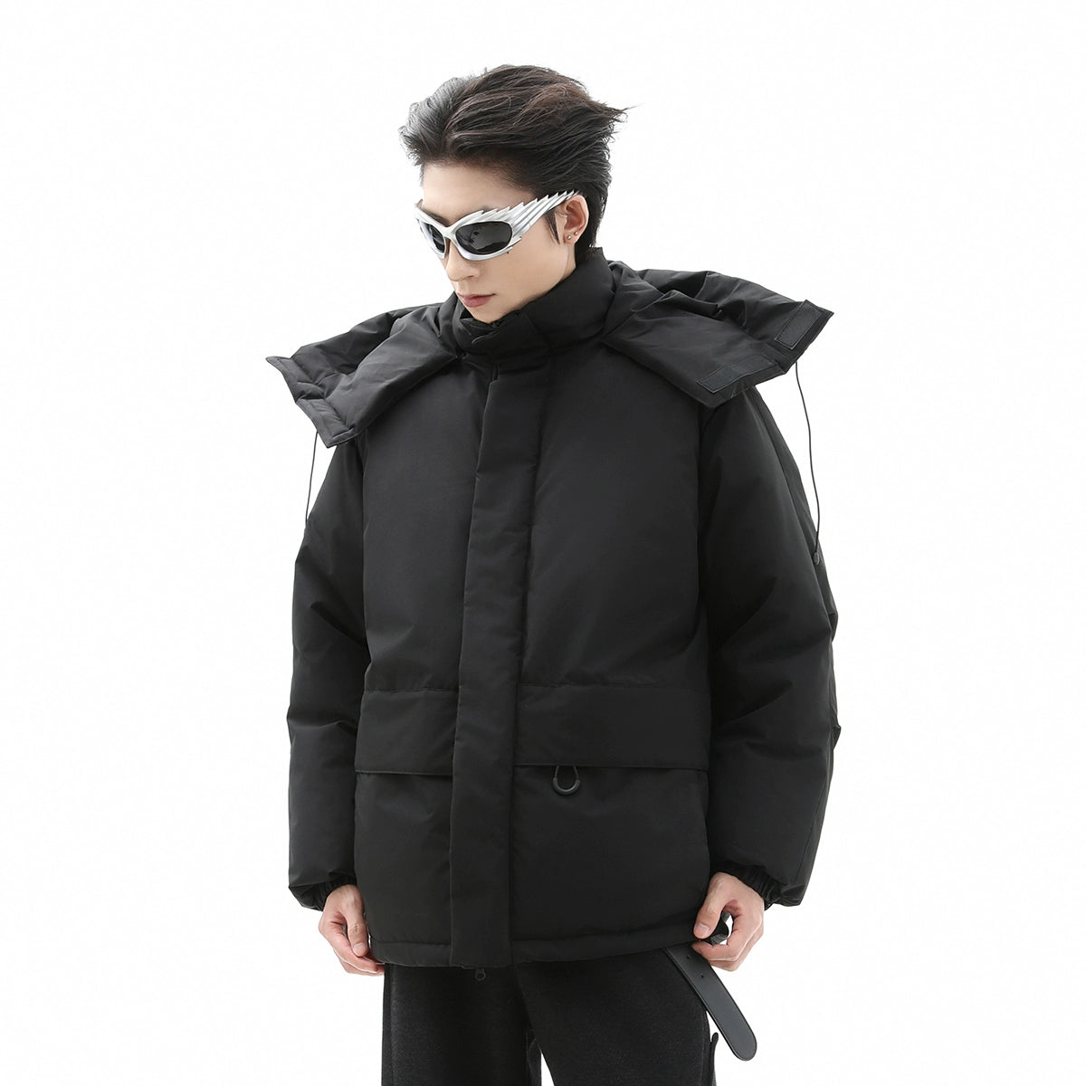 Oversize Hooded Thickened Workwear Puffer Jacket WN10343