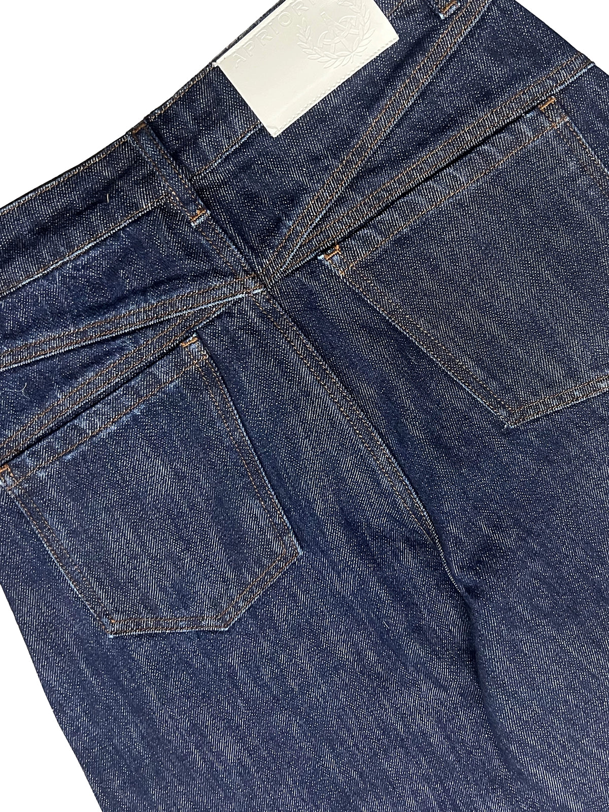 Flower Embroidery Curved Blade Denim Jeans WN18970