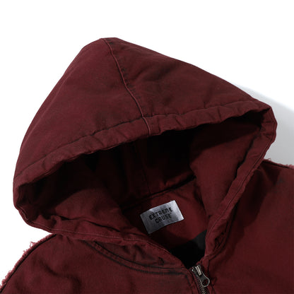 Raw Edge Heavy Wash Thick Puffer Jacket WN12696