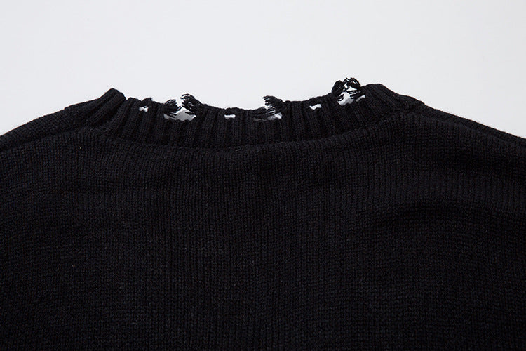 Damage Cutout Knit Sweater WN11444