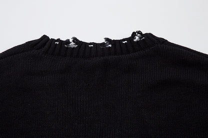 Damage Cutout Knit Sweater WN11444