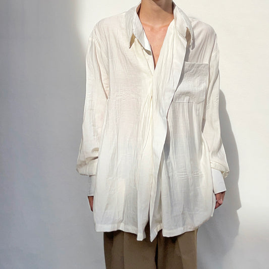Pleats Oversize Long Sleeve Shirt WN19962
