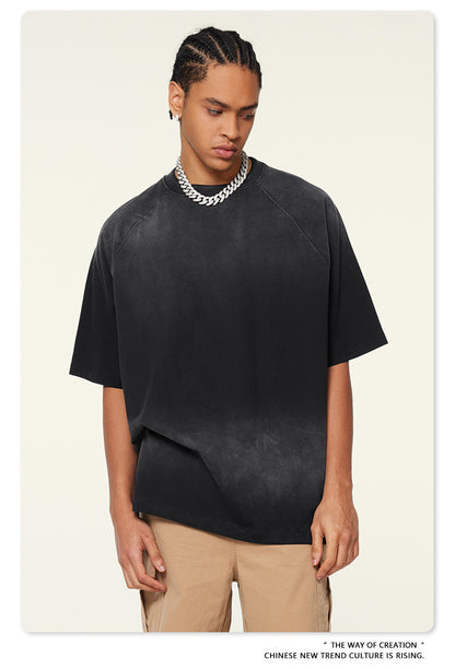 Washed Gradient Raglan Sleeve T-Shirt WN6065