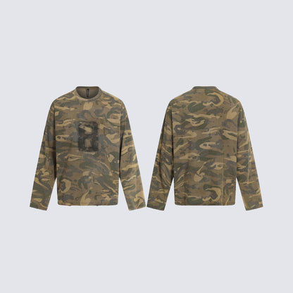 Camouflage Oversize Long Sleeve T-shirt WN28085